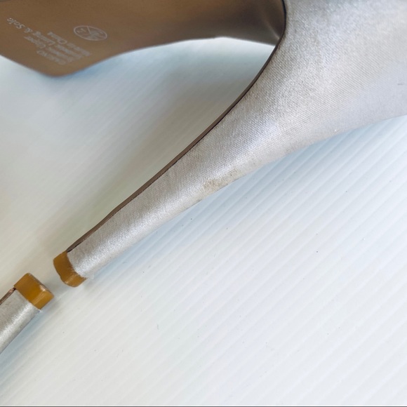 Betts Casino Silver Gold Sequin Peep Toe Slingback - Picture 11 of 16